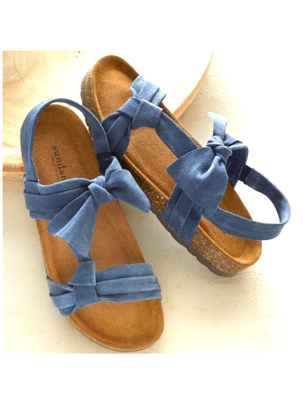 NEW Womens Sundance Suede Tigerlily Strappy Comfort Sandals Blue Size 37 US 6.5